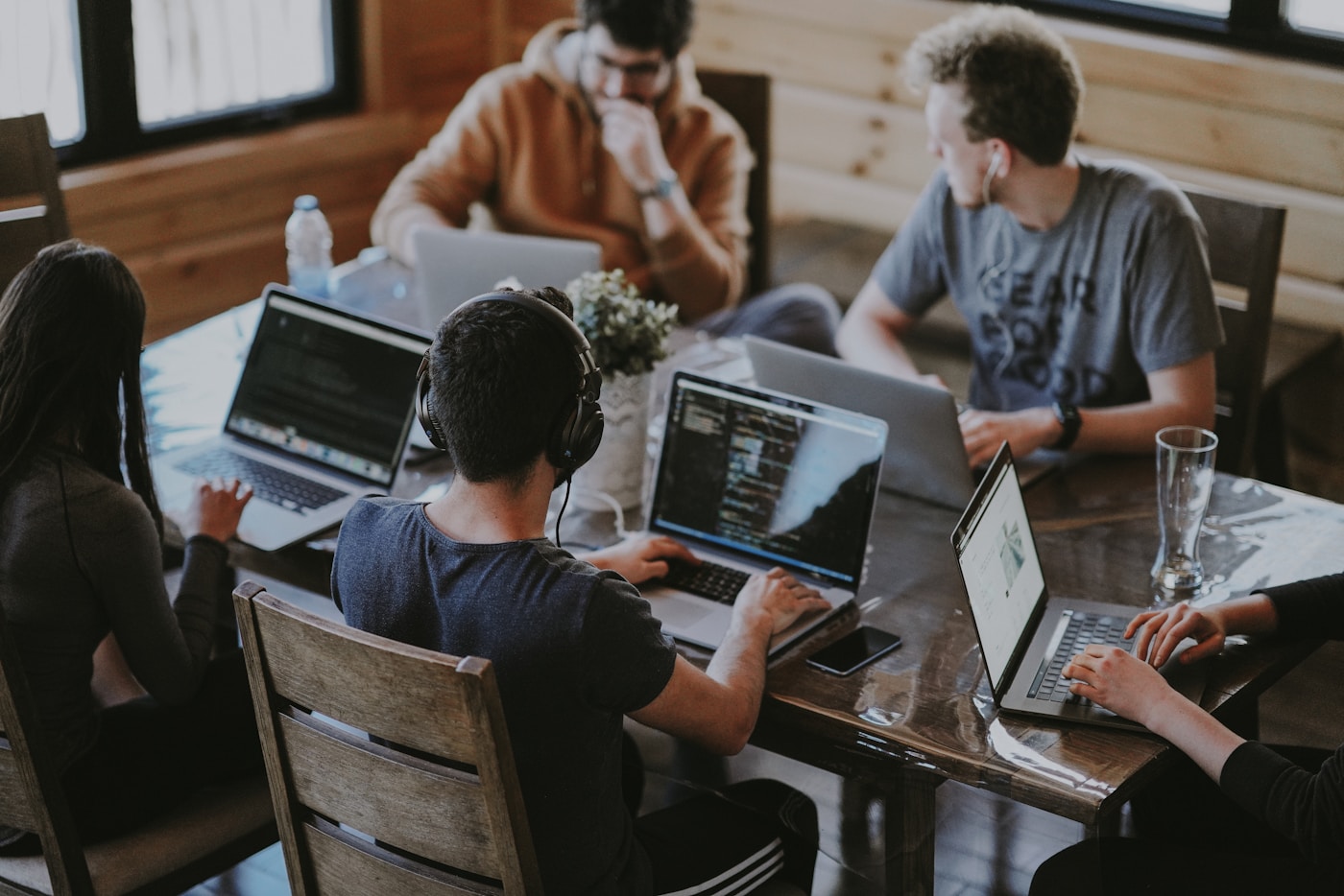Consulting team collaborating in a meeting